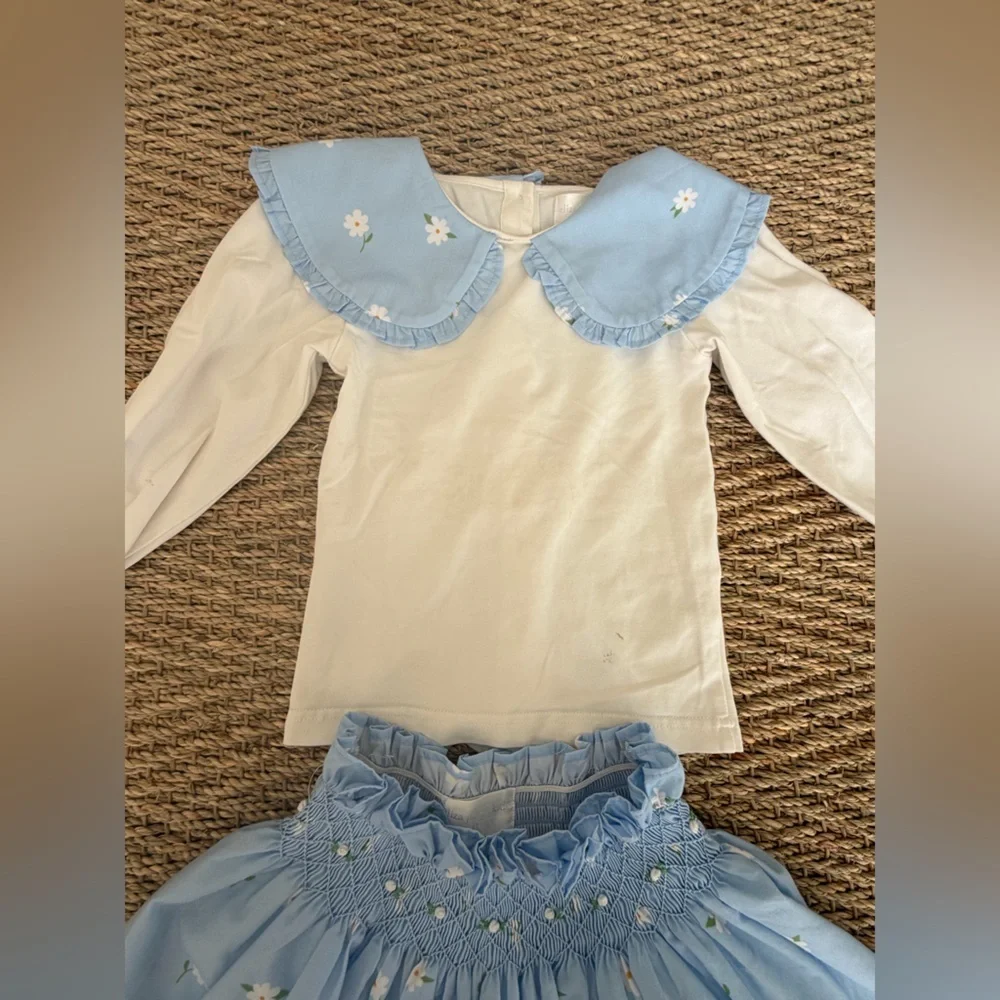 Blue and Cream Kids Outfit Set